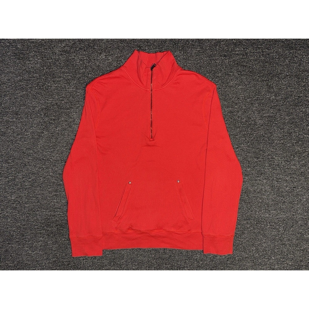 Lauren Active Ralph Lauren 1/4 Zip L Red Ribbed Sweater 100% Cotton!! ✨✨